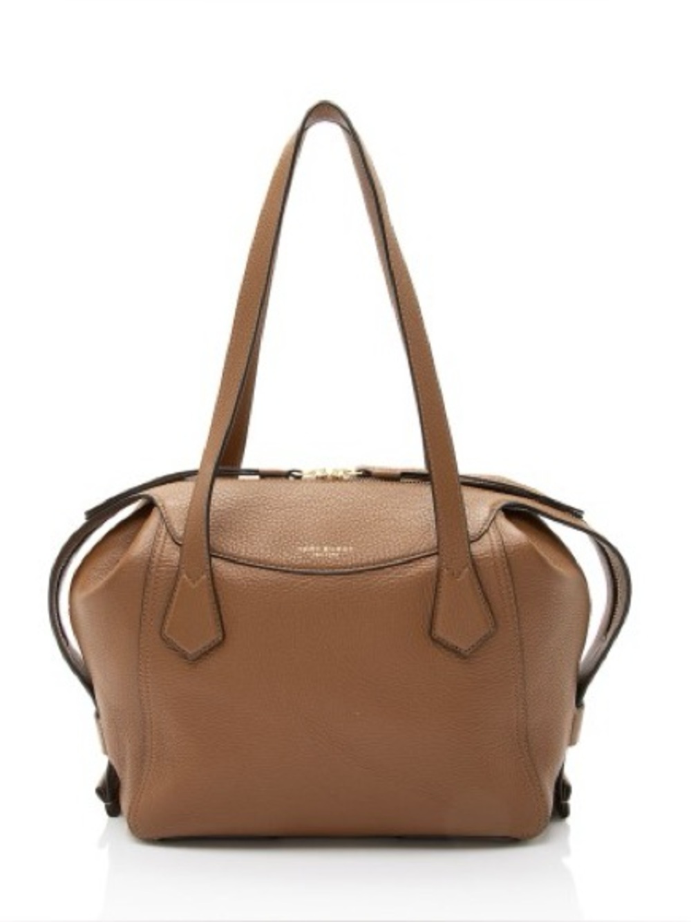 Tory Burch Perry Moose Brown Medium Leather Satchel/Shoulder Bag with Zipper Top